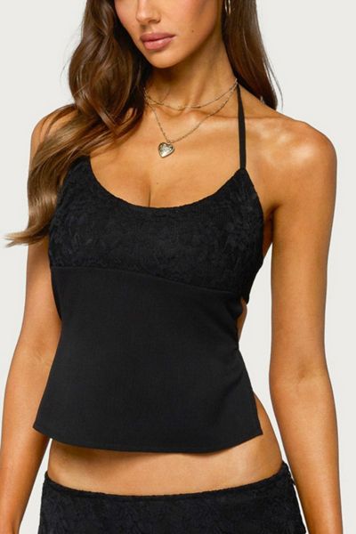 Edikted Evia Lacey Backless Halter Top