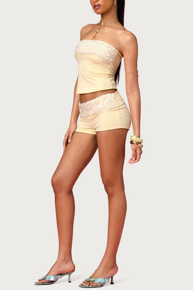 Edikted Chic Barbie™ Sequin Foldover Shorts #2