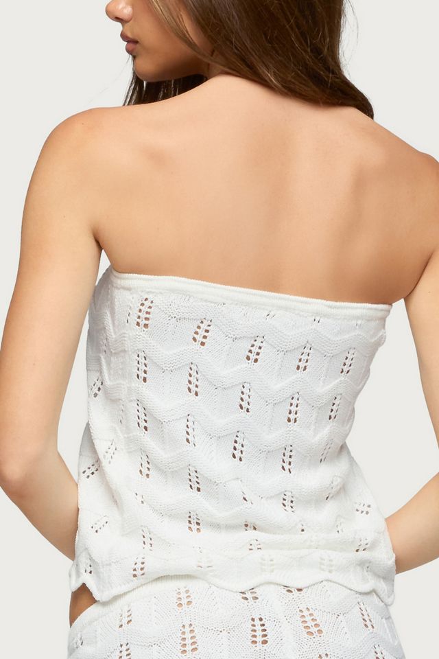 Edikted Isola Strapless Crochet Top #4