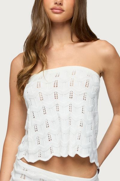 Edikted Isola Strapless Crochet Top