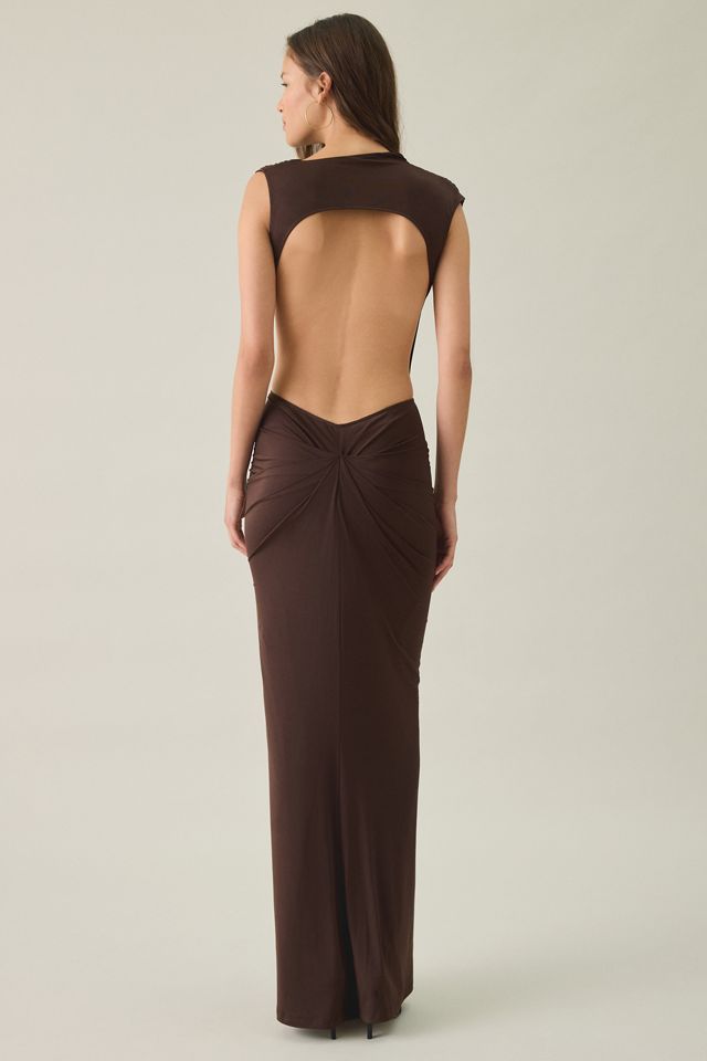 I.AM.GIA Eliana Asymmetric Cap Sleeve High Neck Maxi Dress #1