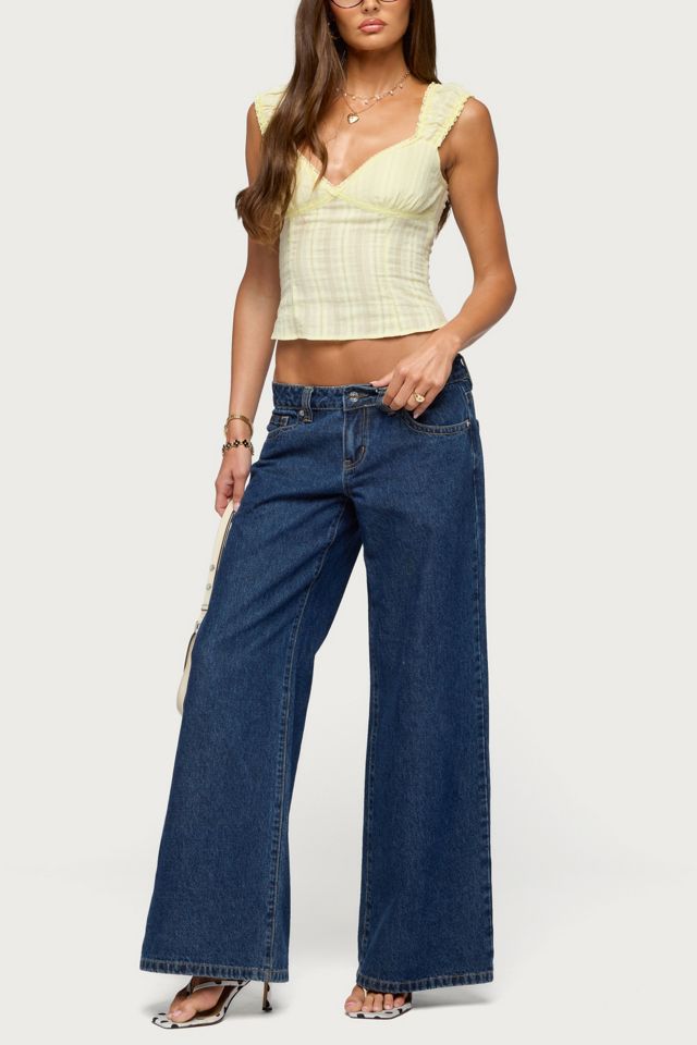 Edikted Katerine Embroidered Stripey Cotton Top #1