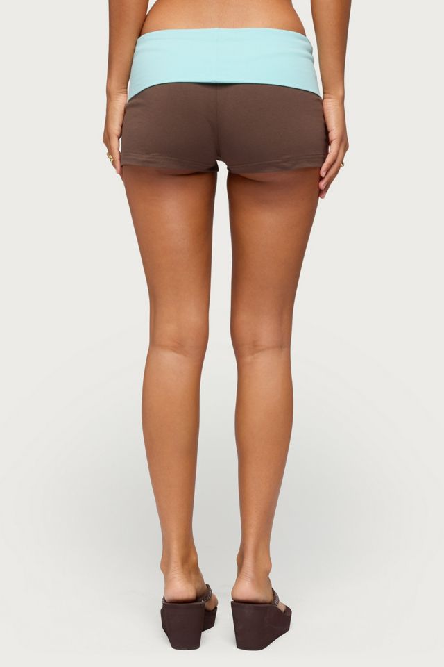 Edikted Emmey Contrast Foldover Shorts #3