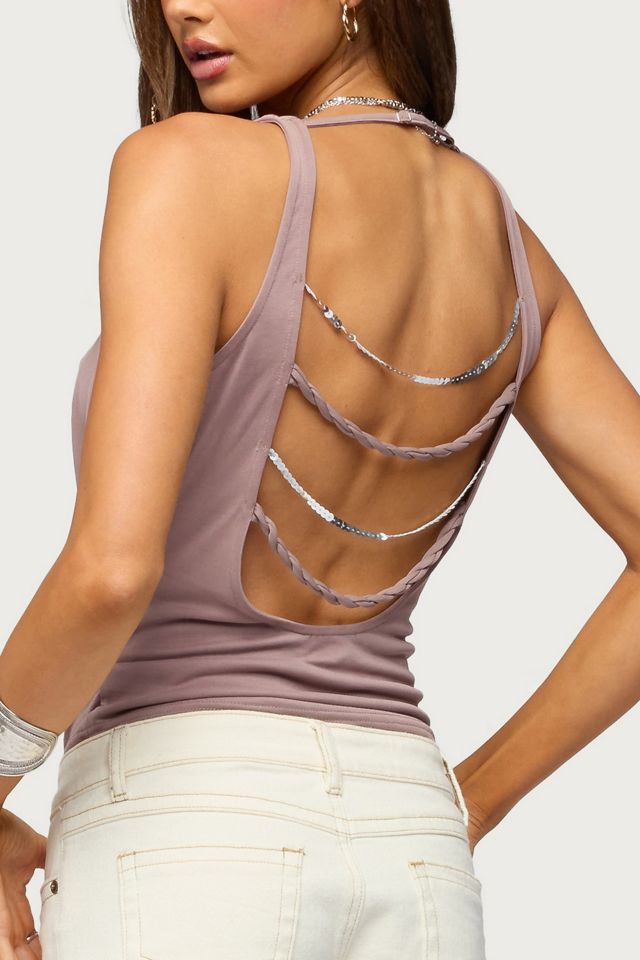 Edikted Back Chain Cowl Neck Top #4