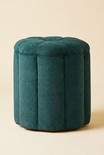 TOV Furniture Fleur Flower Shaped Velvet Upholstered Storage Ottoman