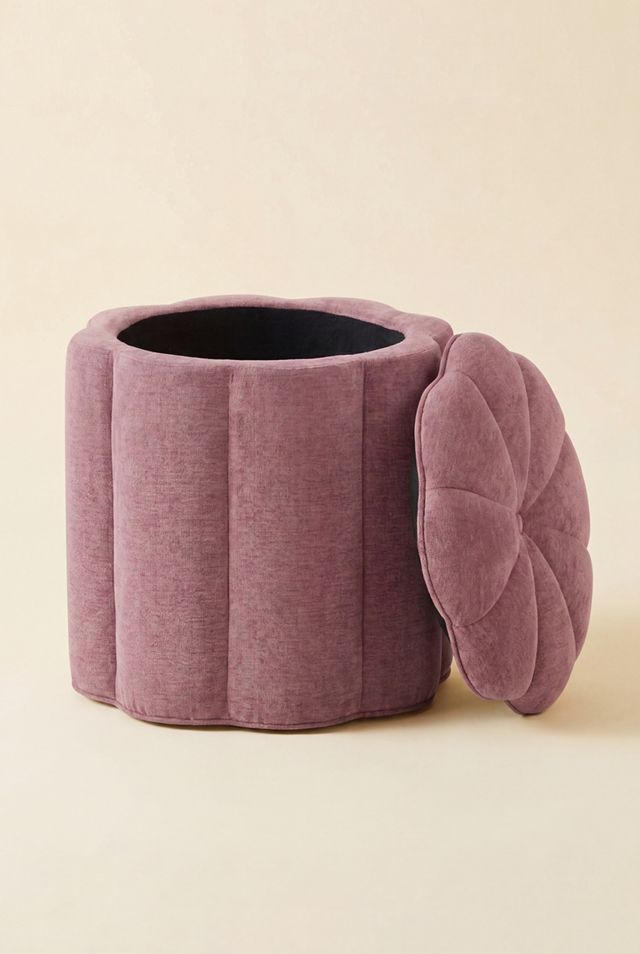 TOV Furniture Fleur Flower Shaped Velvet Upholstered Storage Ottoman #1