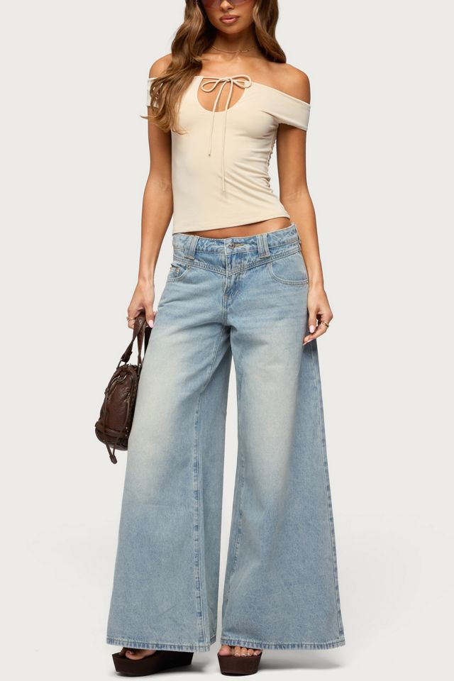 Edikted Kaite Off Shoulder Cutout Tie Top #1