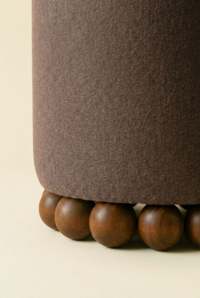 TOV Furniture Dex Vegan Mohair Upholstered Ottoman #1