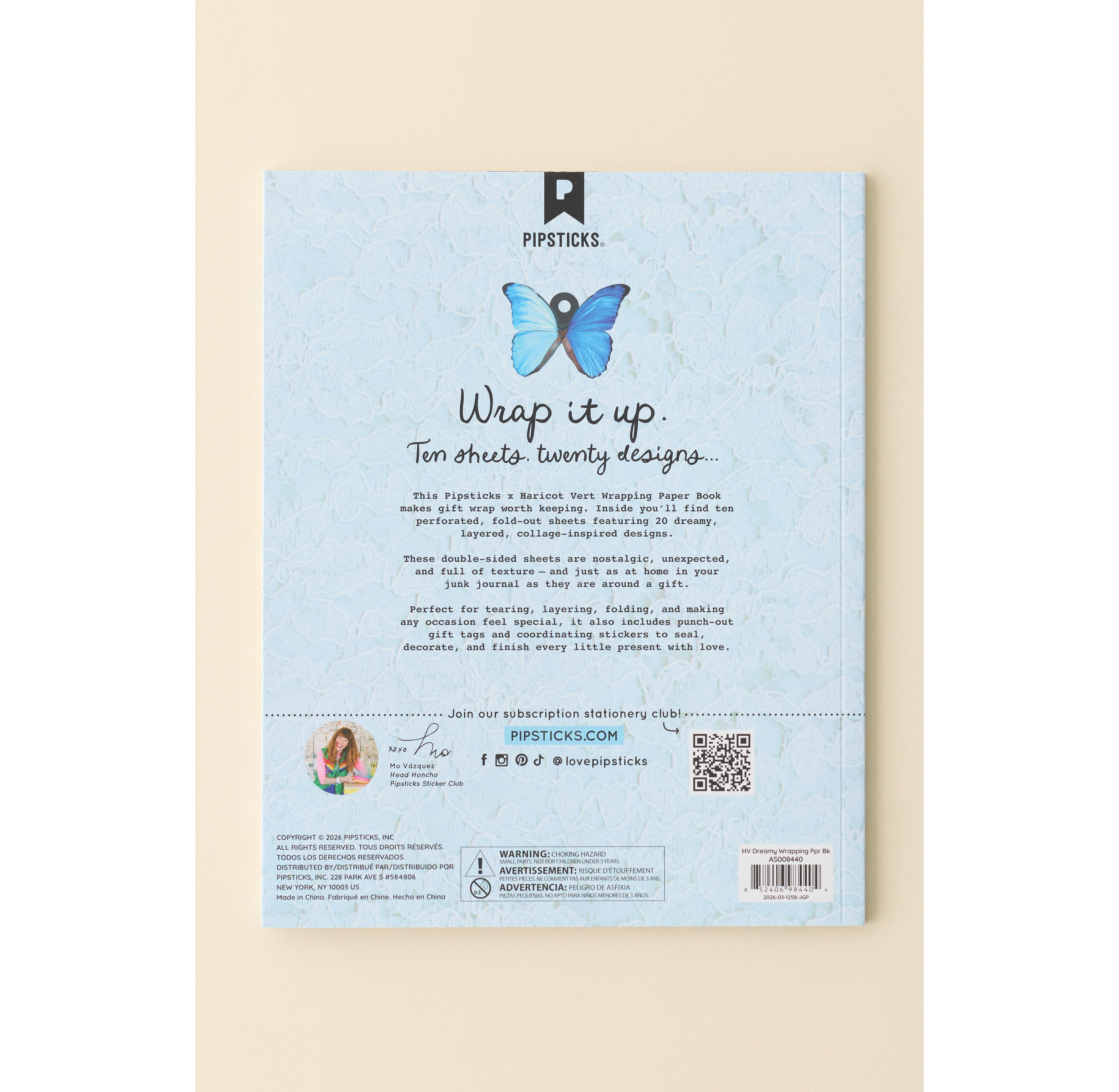 PIPSTICKS X Haricot Vert Dreamy Wrapping Paper Book