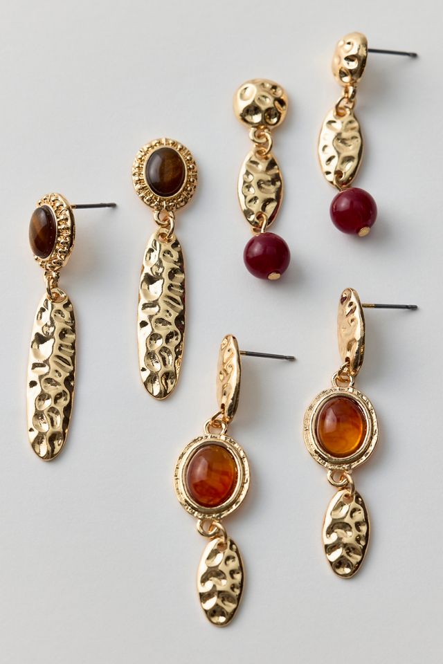 Tiger's Eye Drop Earrings Set #1