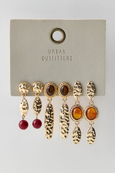 Tiger's Eye Drop Earrings Set