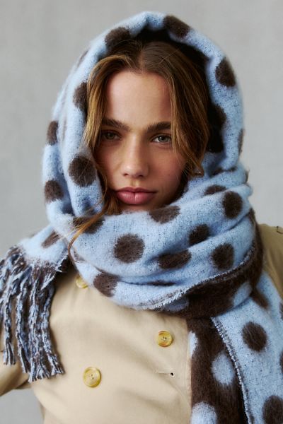 Polka Dot Blanket Scarf