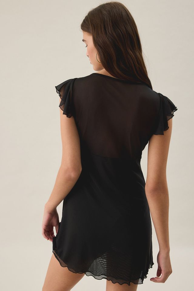 Out From Under Cecelia Mesh Ruffle Flutter Sleeve Sleep Dress #3