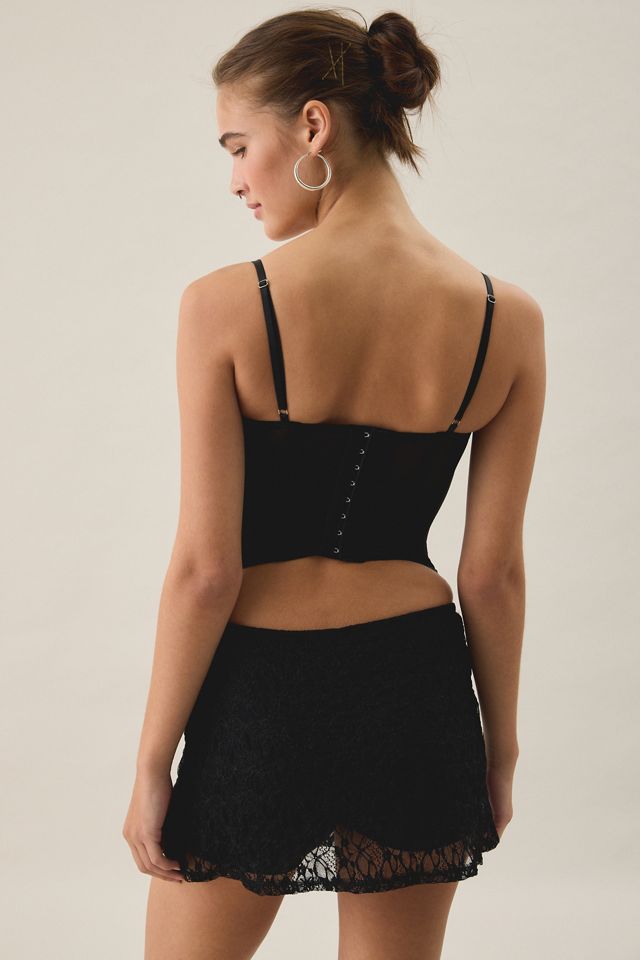 Mini jupe-short Lily en dentelle transparente à taille basse Out From Under #3