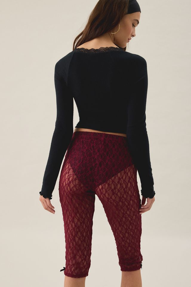 Out From Under Lily Sheer Lace Capri Pants #3