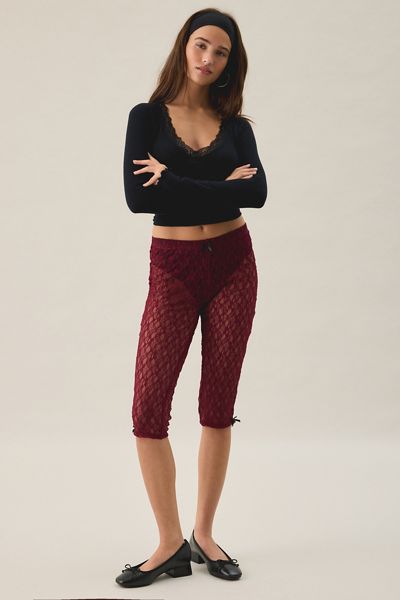 Out From Under Lily Sheer Lace Capri Pants