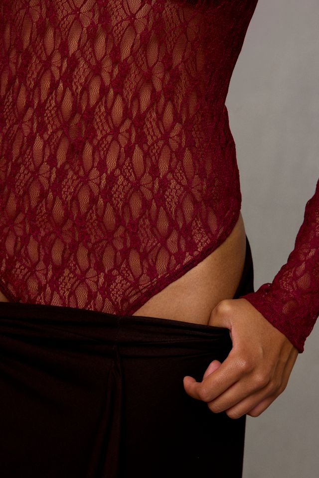 Justaucorps à manches longues en dentelle transparente Lily Out From Under #2
