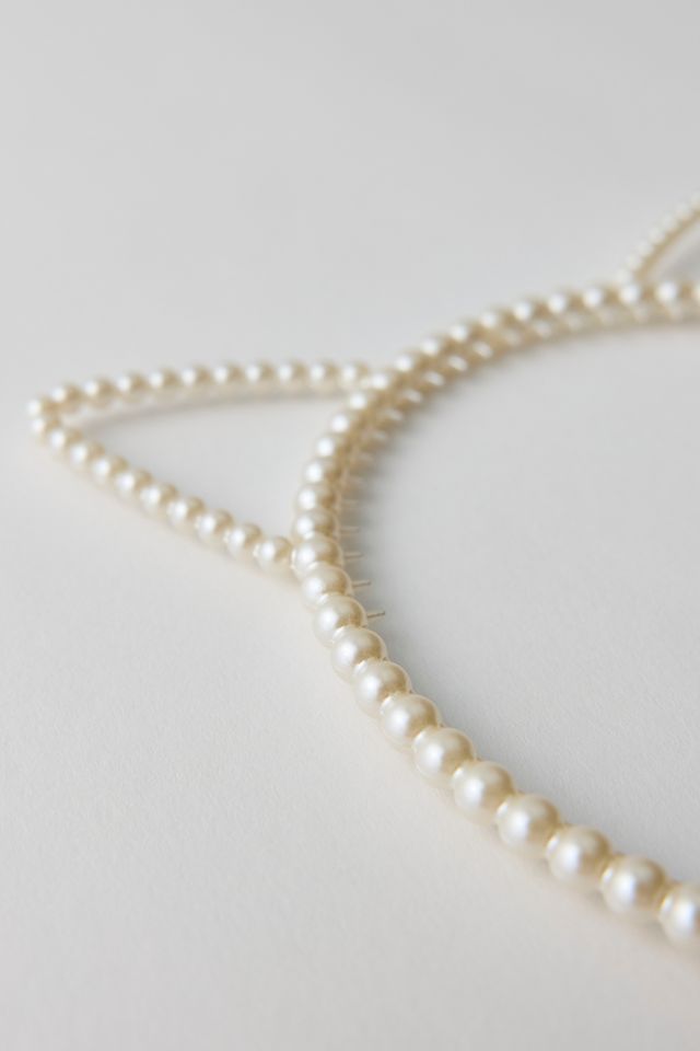 Pearl Beaded Cat Ears Headband #1