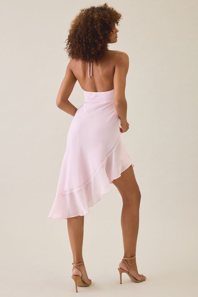Tiger Mist Elarina High Y-Halter Asymmetric Ruffle Midi Dress #3
