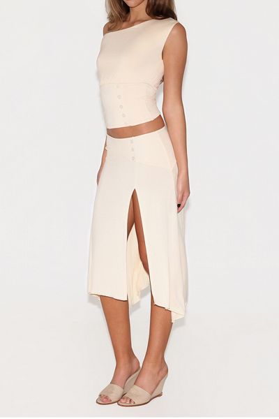 Tiger Mist Alyssa Asymmetric High-Low Midi Skirt