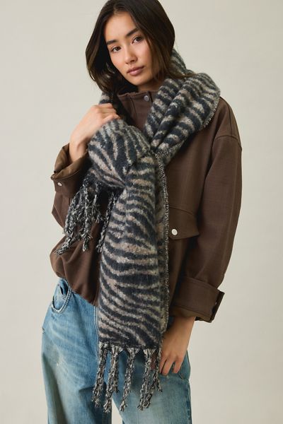 Zebra Pattern Blanket Scarf