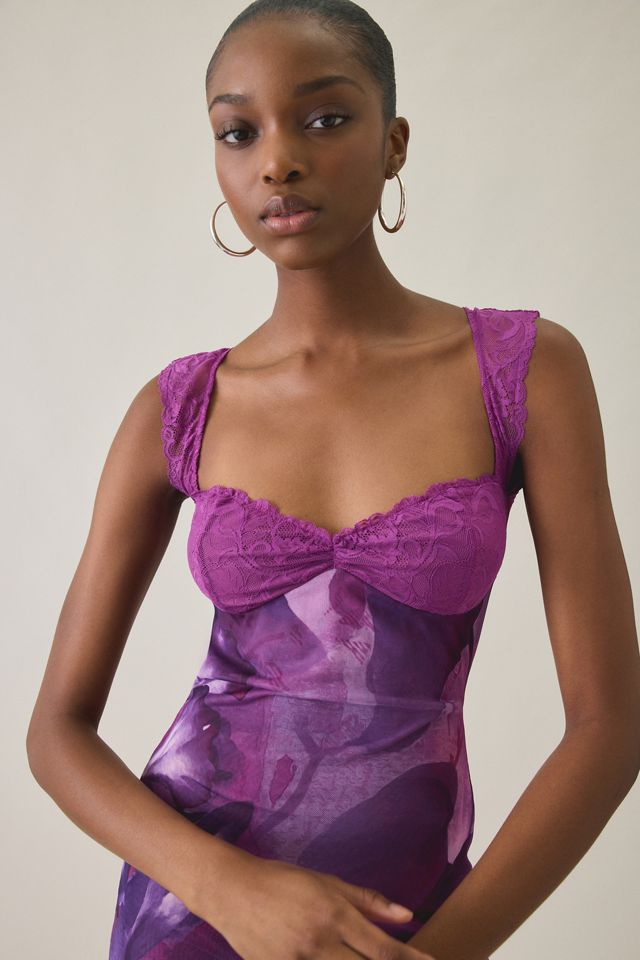 Tiger Mist Nyomi Hibiscus Floral Mesh Maxi Dress #2