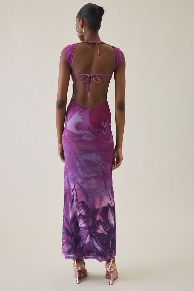 Tiger Mist Nyomi Hibiscus Floral Mesh Maxi Dress #3