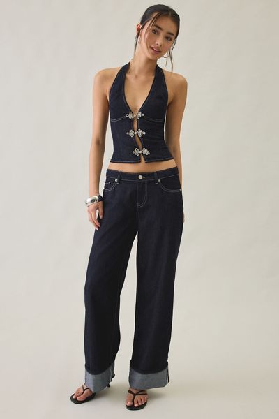 Tiger Mist Tilda Cuffed Low-Rise Wide Leg Jeans