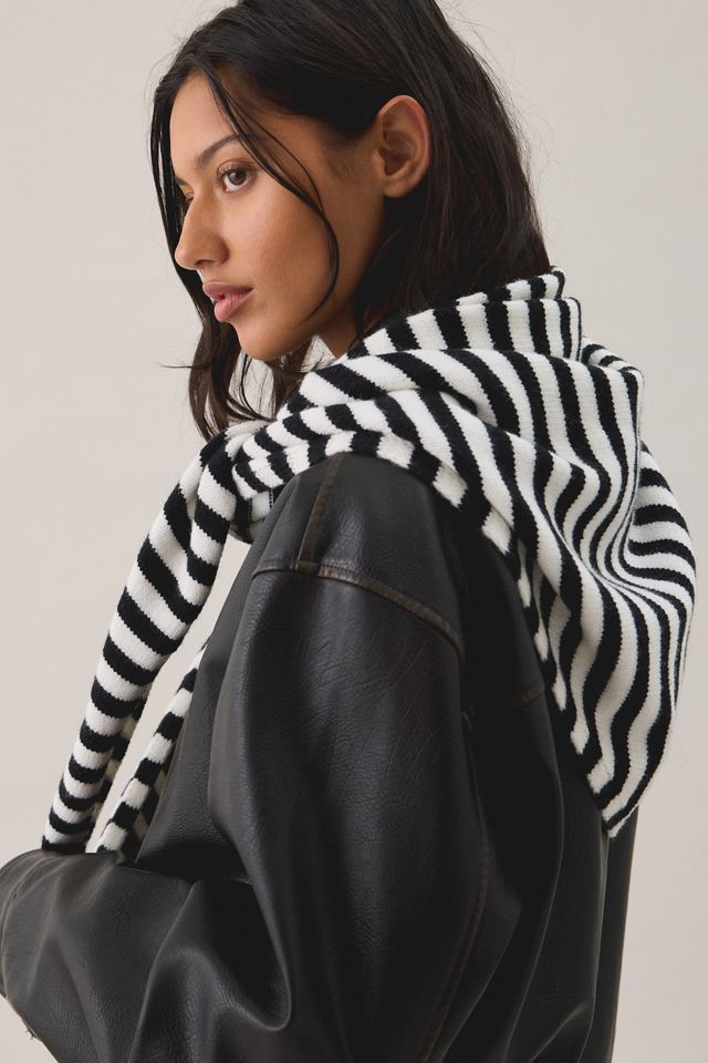 Stripe Pattern Oversized Triangle Scarf #1
