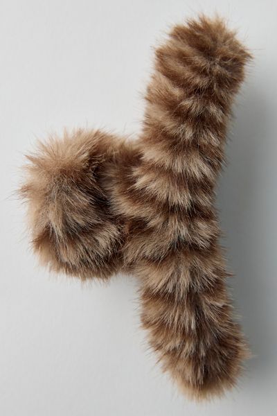 Cozy Zebra Faux Fur Claw Clip