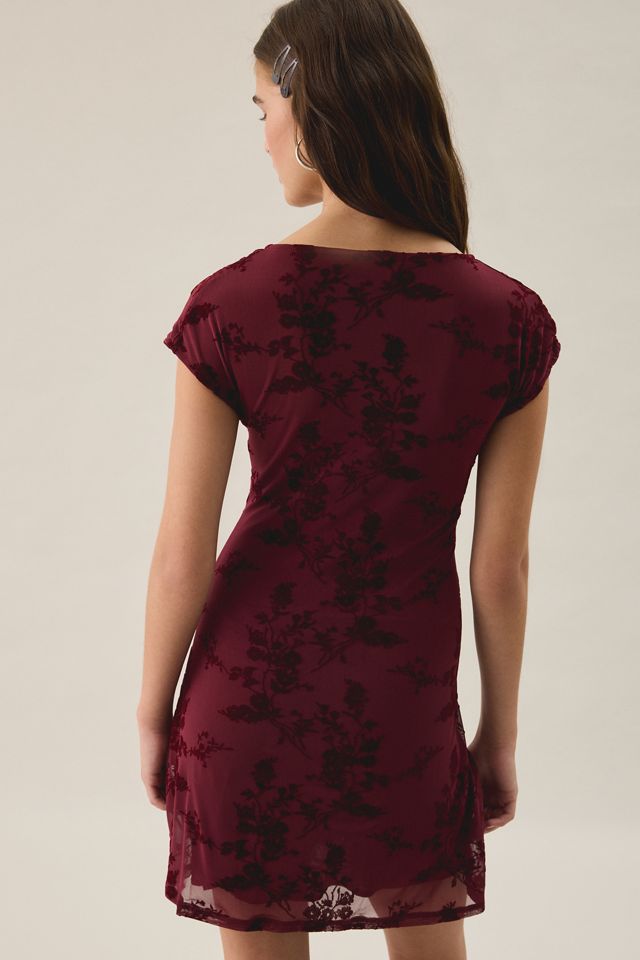 Motel Onyx Flocked Floral Mesh Bodycon Mini Dress #3