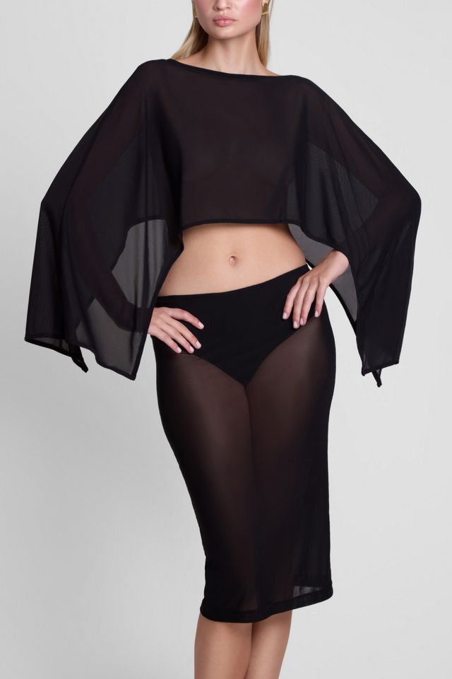 LEAU Imogen Sheer Mesh Cape #1