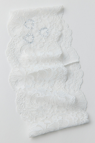 Julie Gem Soft Lace Headband in Cream, Women's at Urban Outfitters