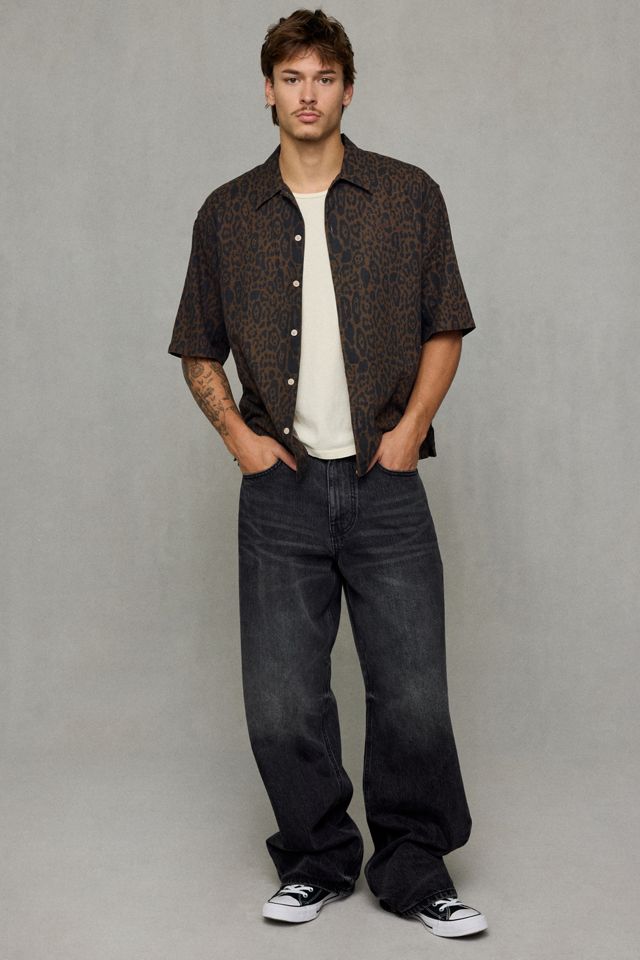 AllSaints Leopardo Oversized Linen-Blend Shirt #1