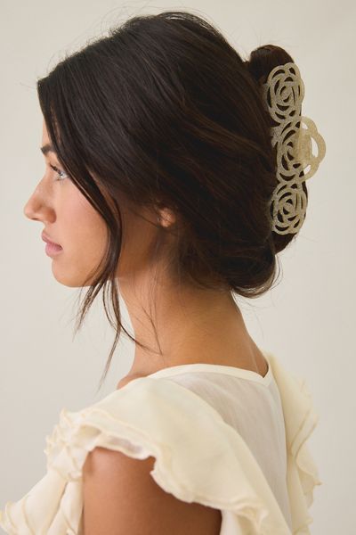 Grande pince à cheveux à fleur rosette