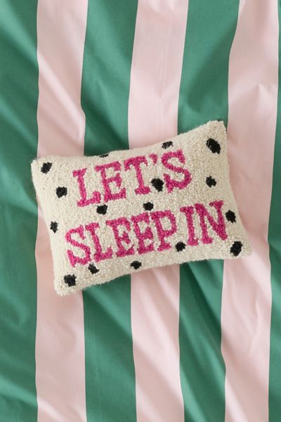 Novelty Text Tufted Wool Throw Pillow