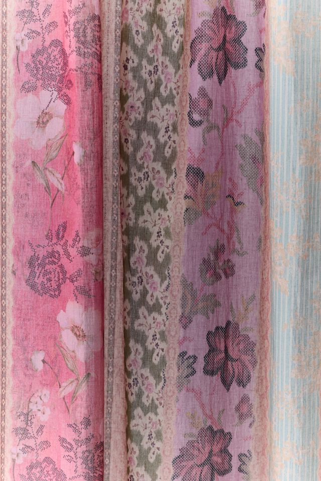 Effie Floral Striped Patterned Window Panel #2