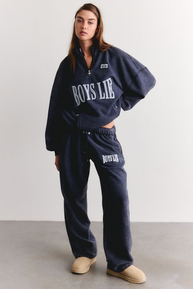 Boys Lie Lena A1 Fleece Crewneck Quarter Zip Pullover #2