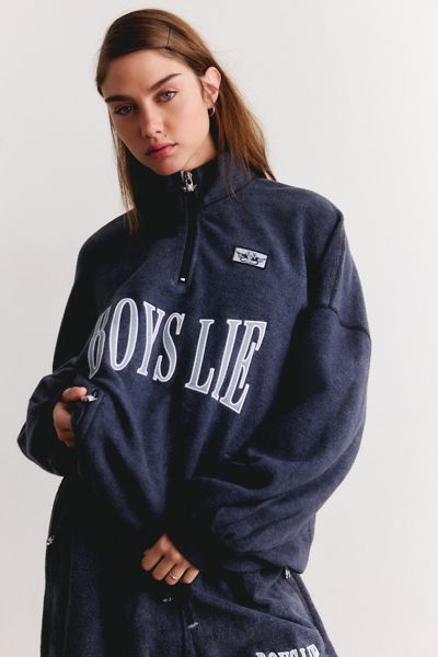 Boys Lie Lena A1 Fleece Crewneck Quarter Zip Pullover