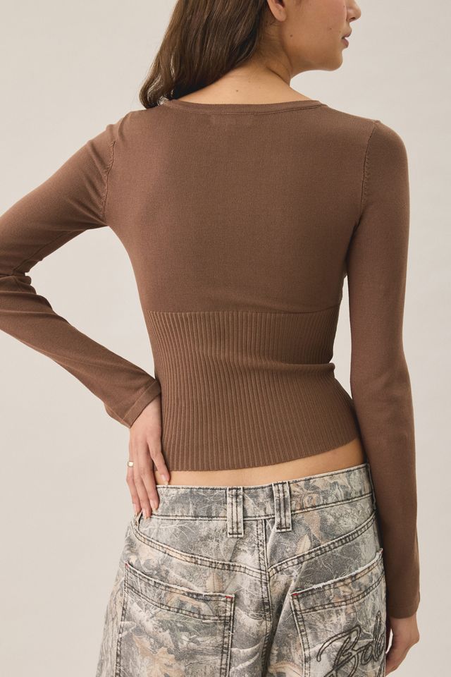 Motel Rayana Plunging Keyhole Detail Knit Top #3