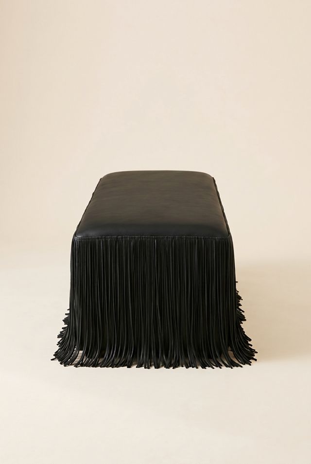 TOV Furniture Shaggy Vegan Leather Bench #1