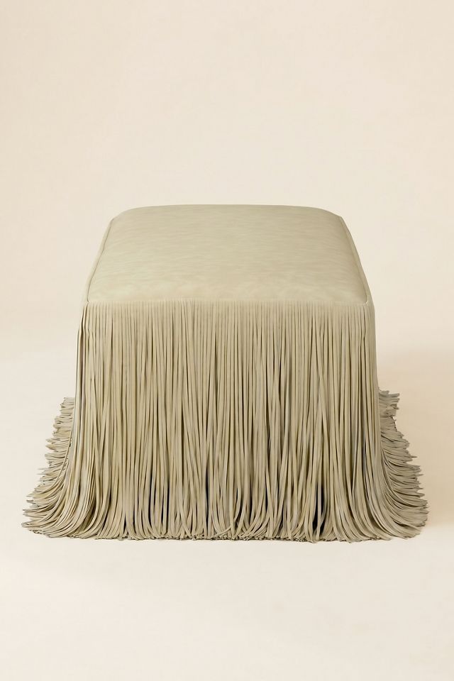 TOV Furniture Shaggy Vegan Leather Bench #1