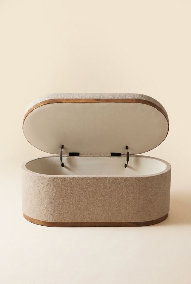 TOV Furniture Olivier Boucle Upholstered Storage Ottoman #1