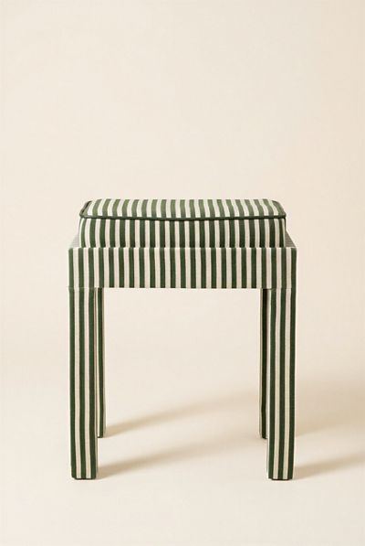 TOV Furniture Kora Striped Cotton Jute Upholstered Stool