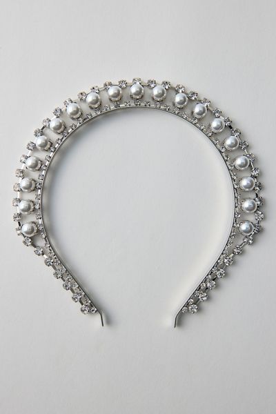 Feyra Rhinestone & Pearl Crown Headband