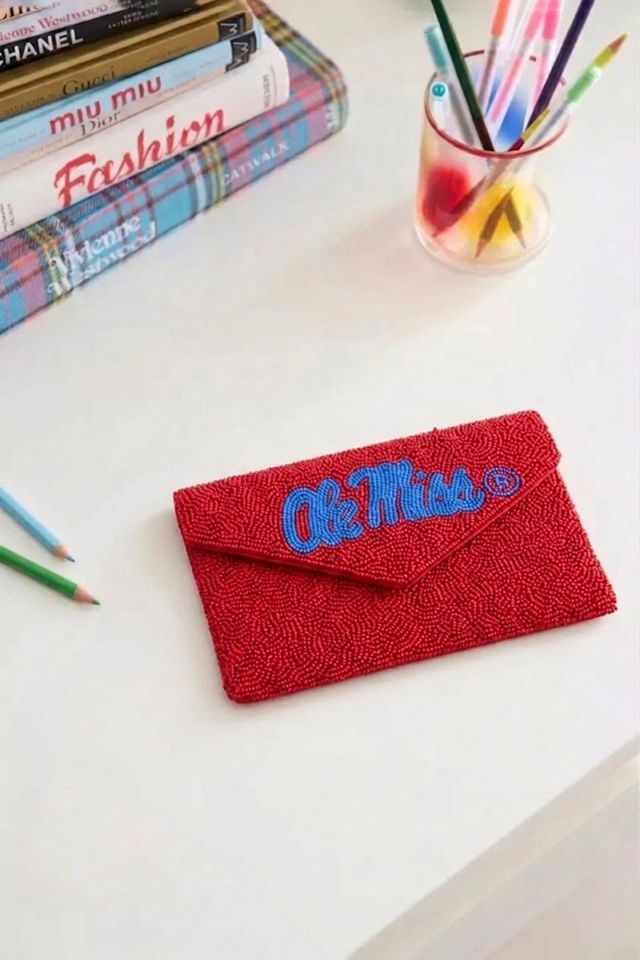 Collegiate Beaded Mini Envelope Clutch Bag #1