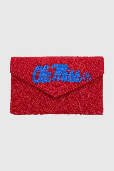 Collegiate Beaded Mini Envelope Clutch Bag
