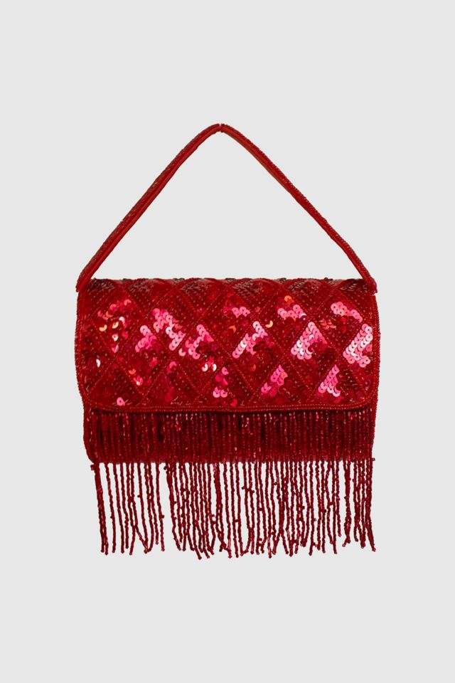 Rhubarb Fringe Evening Handbag #1