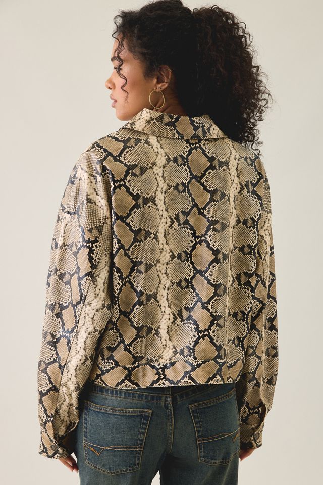 Lioness Angel Snake Print Faux Leather Jacket #1