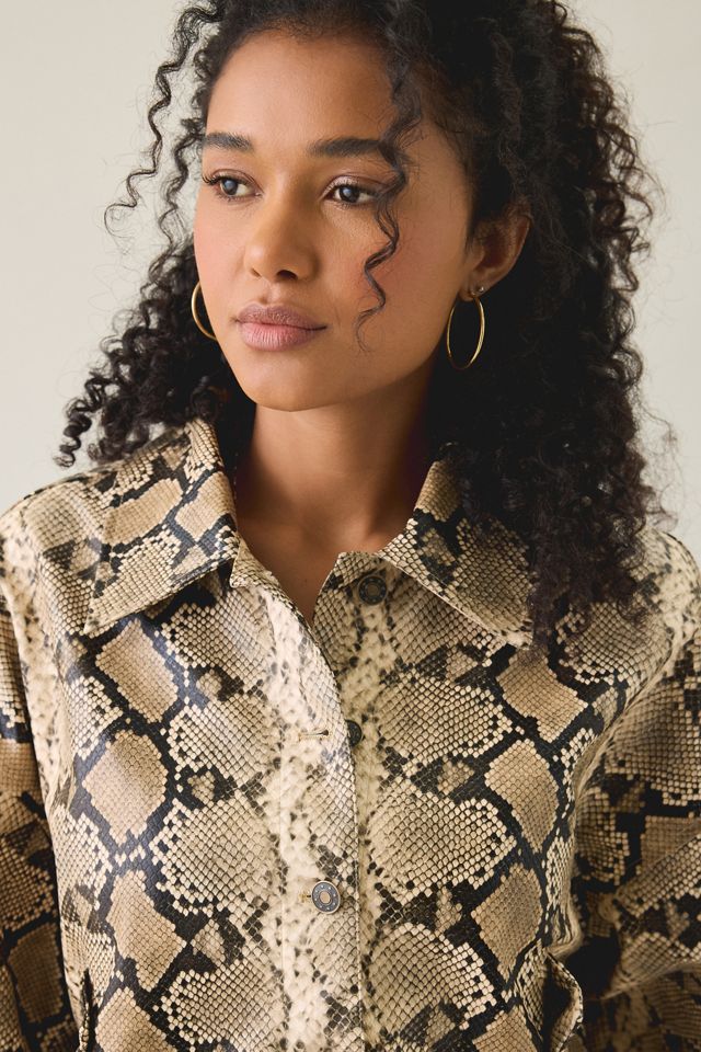Lioness Angel Snake Print Faux Leather Jacket #2